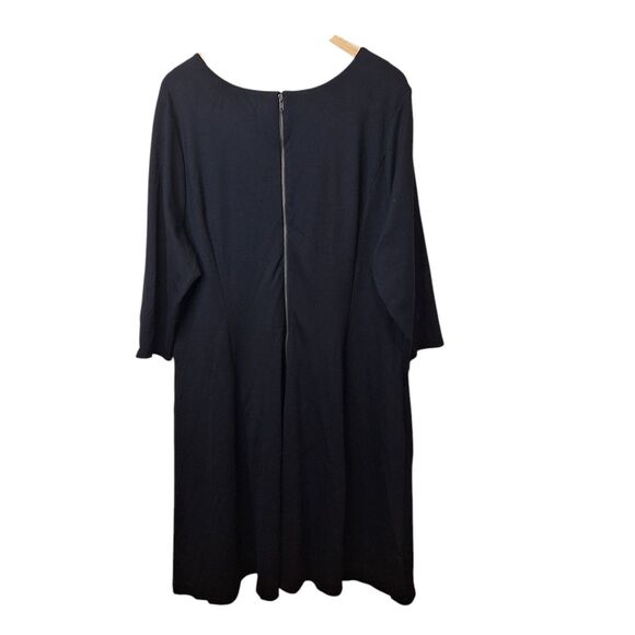 Lane Bryant Womens Sz 22/24 Black Dress Back Zipper V Neck Fit & Flare Knit NWT - Picture 2 of 8